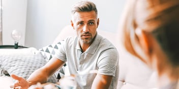 annoyed spouse won't listen to anything his wife says
