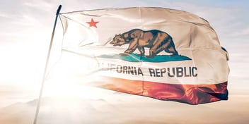 california state flag blowing in the wind