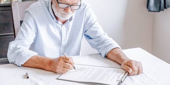 older man paperwork planning