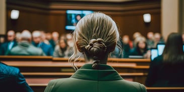woman sitting in court 