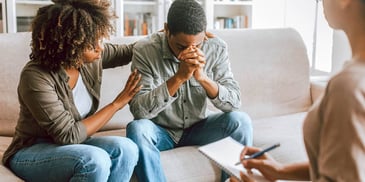 black woman and man in a counseling session