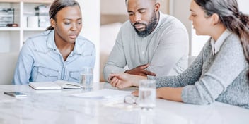 couple using mediation to resolve their divorce issues