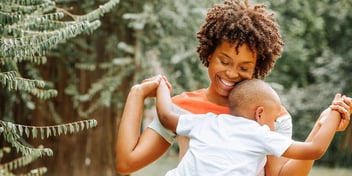 mother and son enjoying time together outdoors