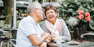 Older couple on a date after both were divorced