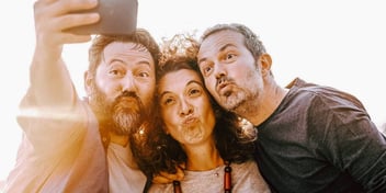 group of friends taking a selfie