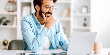 man who looks relieved to find forms online