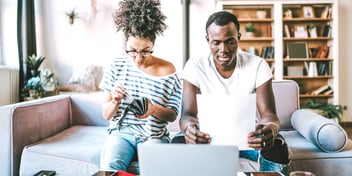 couple going over finances together