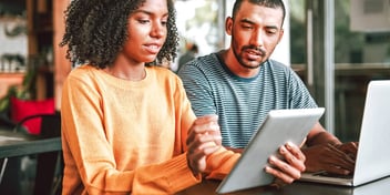 couple working out the terms of their agreement