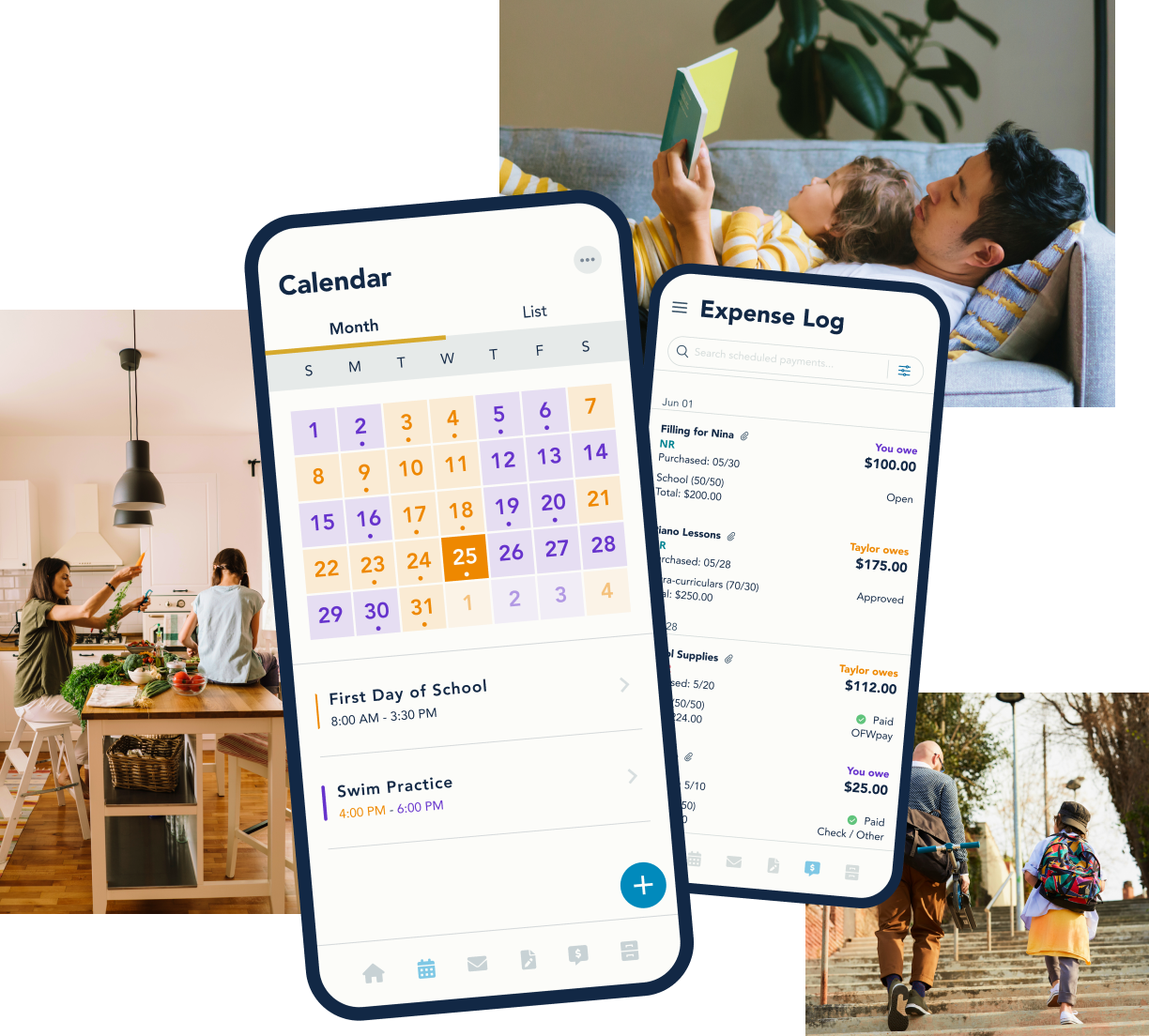 OurFamilyWizard co-parenting app shown on a phone